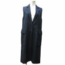 【中古】アドーア ADORE ジレ ベスト ワンピース ノースリーブ ロング スリット スナップボタン 紺 ネイビー 38 約M STK 0502 レディース ...