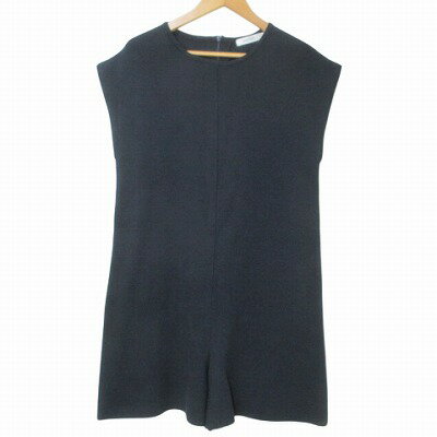 【中古】マウジー MOUSSY MILANO RIB MINI ロンパース オールインワン ニット ノースリーブ 2 M相当 紺 ネイビー IBO71 X レディース 【ベクトル 古着】 250519