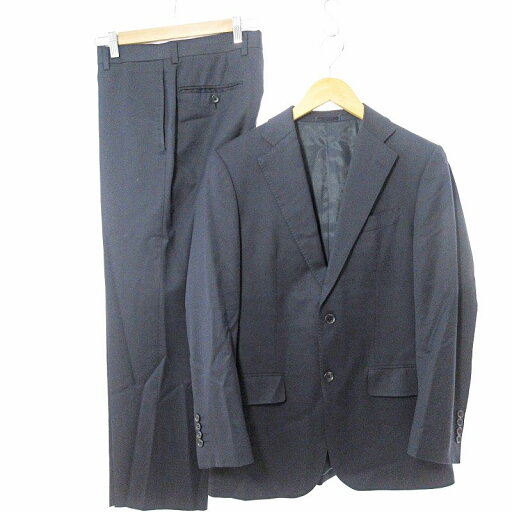 【中古】ルシック Le CHIC super'100s セットアップ スーツ ウール 5A 紺 ネイビー 0602 メンズ 【ベクトル 古着】 250602 【中古】ルシック Le CHIC super'100s セットアップ スーツ ウール 5A 紺 ネイビー 0602 メンズ 【ベクトル 古着】 250602