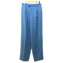 【中古】エディション Edition トゥモローランド BACK SATIN GEORGETTE ジョーゼットタックパンツ スラックス 水色系 36 約M 34-04-11-04001(4)