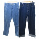 【中古】ベルシュカ Bershka Denim デニム 2点セット おまとめ ジーンズ パッチ インディゴブルー 濃紺 38 約M 40 約M 0530 メンズ...