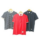 【中古】ジュンレッド JUNRed J.N.R.D ポロシャツ カットソー 半袖 3点 3着 セット おまとめ ボーダー ドット 1 赤 紺 0616 メンズ ...