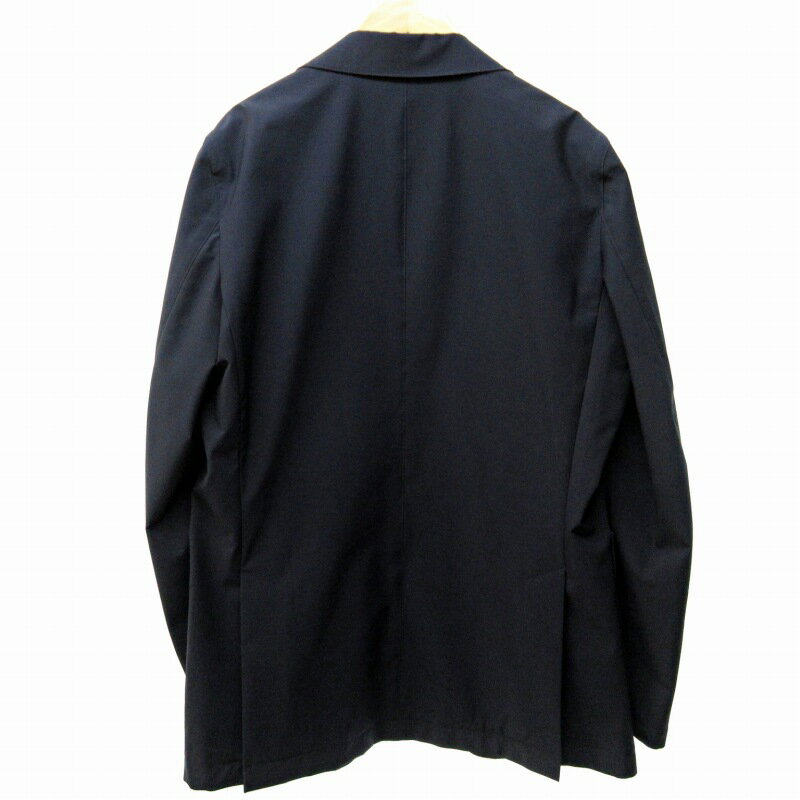 【中古】アクアスキュータム AQUASCUTUM 近年 テーラードジャケット ブレザー アンコン 襟裏チェック ロゴ釦 春夏向け 日本製 紺 ネイビー 38 約M〜L 0624 メンズ 【ベクトル 古着】 250624