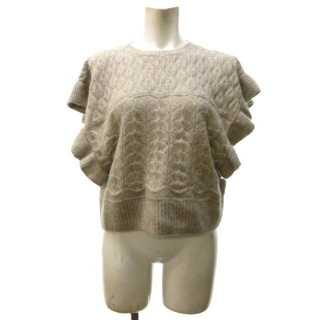 【中古】未使用品 ライト WRYHT タグ付き 22AW LACE PETTICOAT PATTERN TINY VEST ニット セーター フ..
