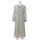 【中古】インデックス INDEX 美品 近年 ワンピース ロング 長袖 ダルメシアン柄 ボウタイ M 白 黒 0825 レディース 【ベクトル 古着】 2508...