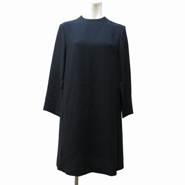 【中古】アドーア ADORE 美品 チュニック ワンピース 長袖 袖スリット 黒 ブラック 36 約S IBO77