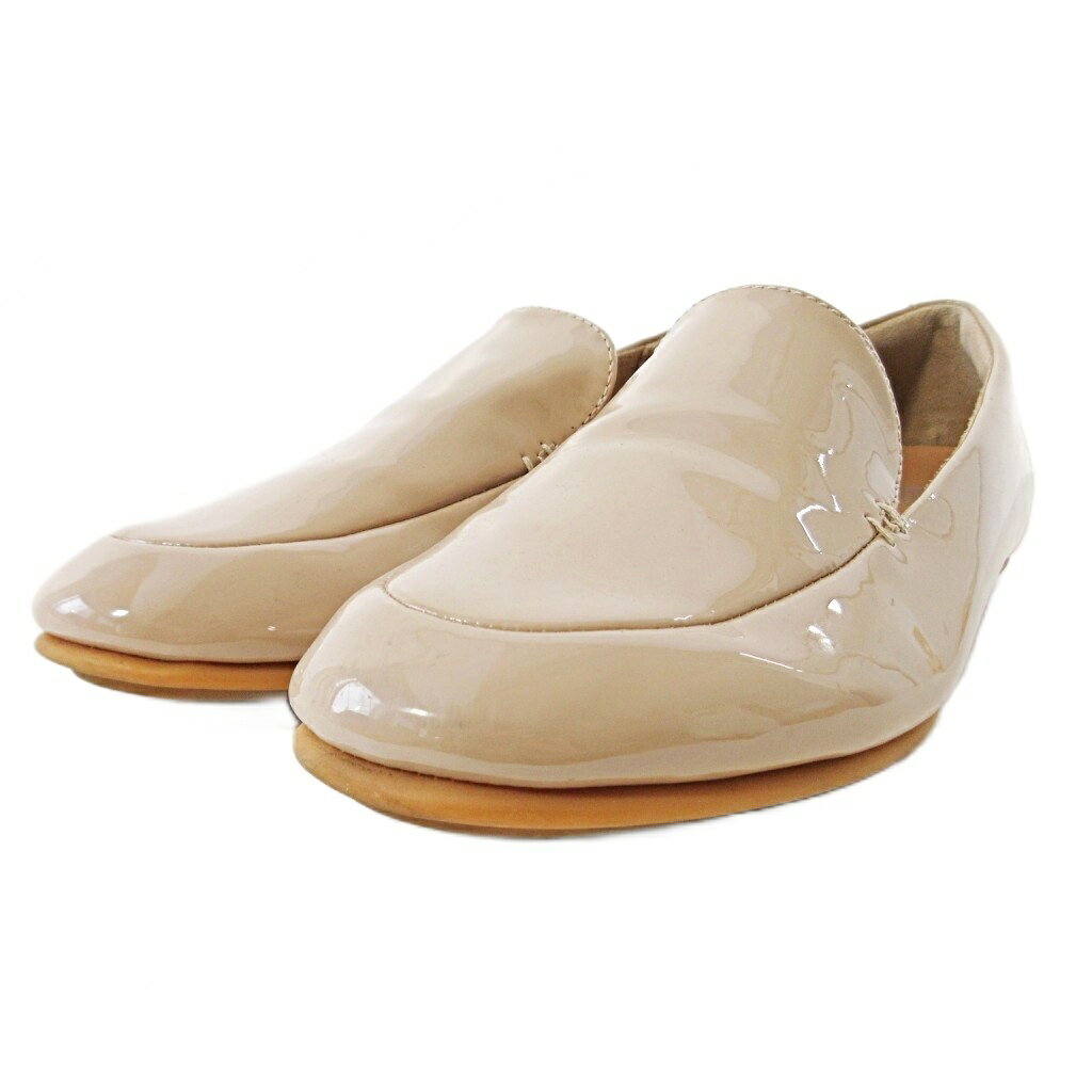 【中古】フィットフロップ fitflop エナメル スリッポン ローファー モカシン 6 23cm ベージュ 1021 レディース 【ベクトル 古着】 251021