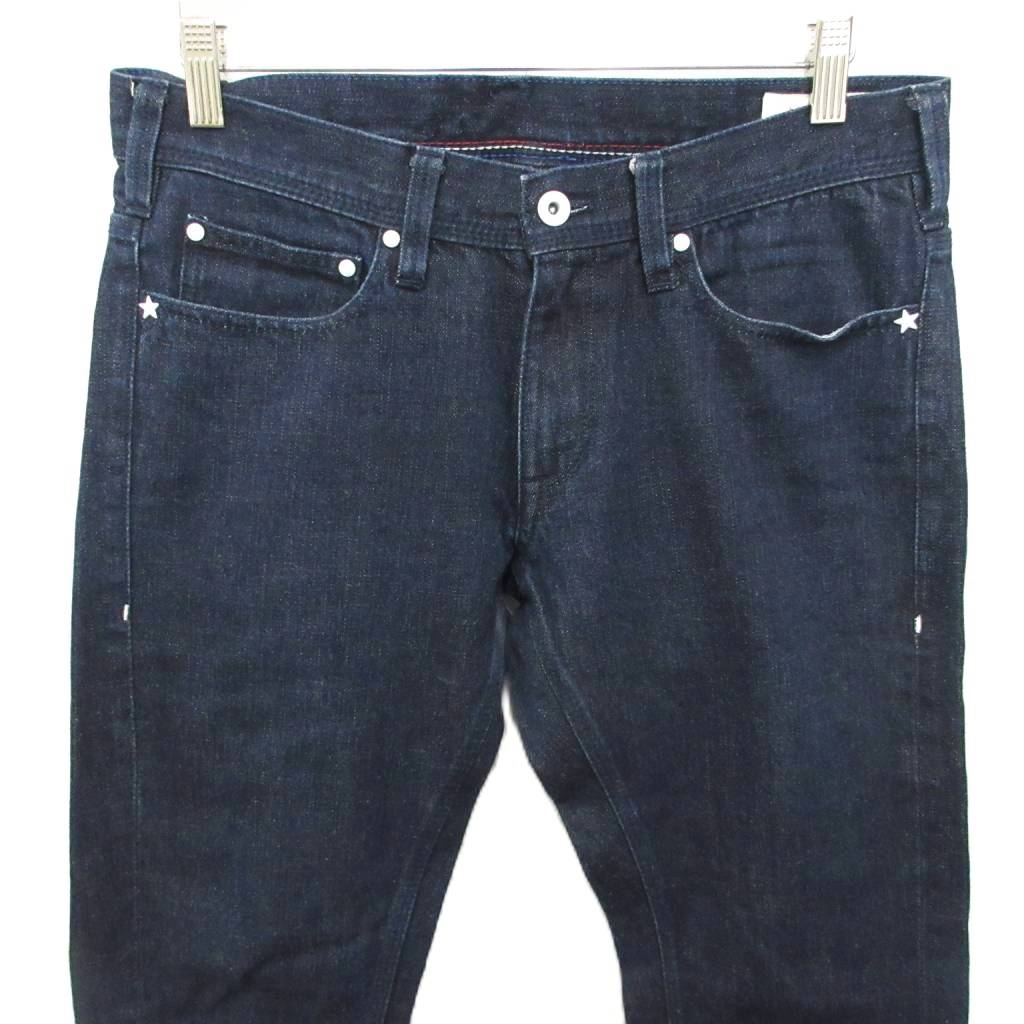 【中古】ヒロミチナカノ hiromichi nakano デニムパンツ ジーンズ ストレート スタープリント インディゴブルー M メンズ 【ベクトル 古着】 260221