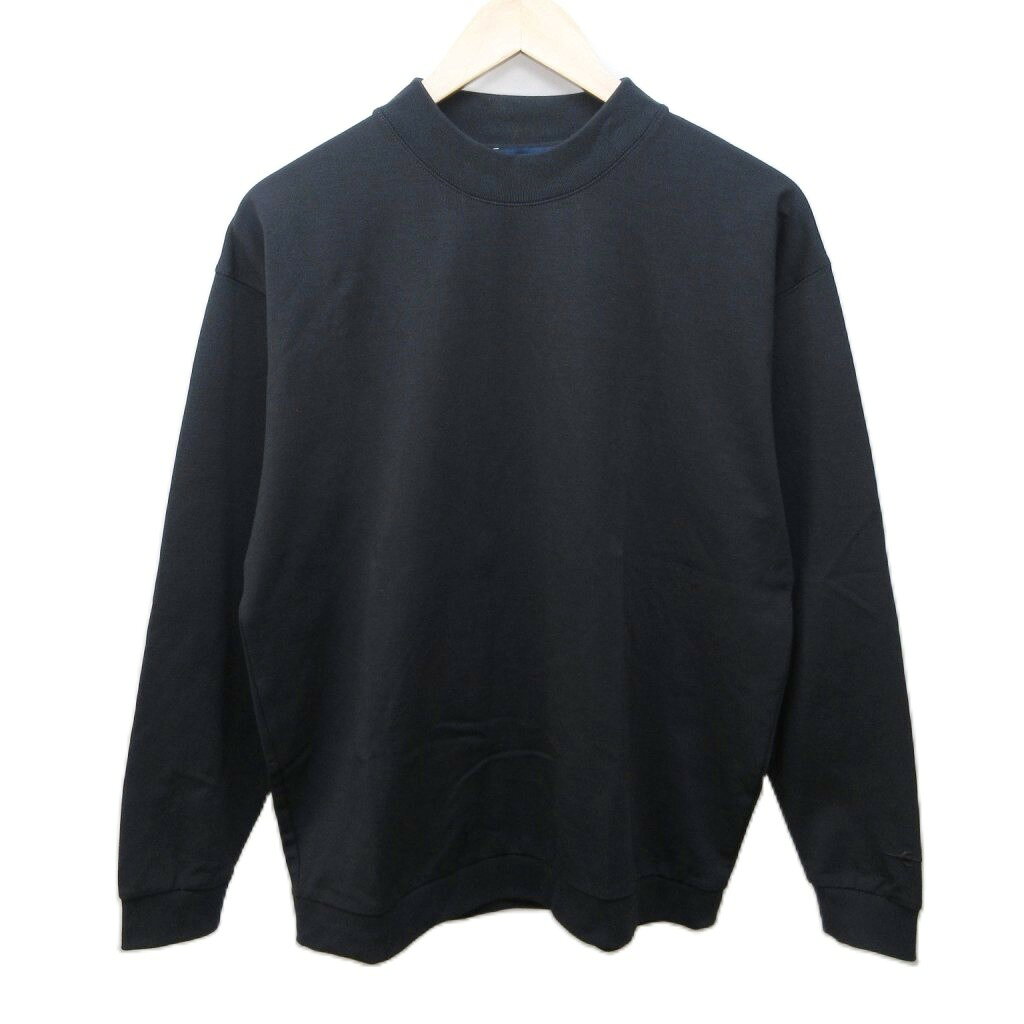 TAKEO KIKUCHI SPORT - 【中古】トランスコンチネンツ TRANS CONTINENTS 美品 カットソー Tシャツ ゴルフ ウエア ストレッチ モックネック 長袖 L 黒 ブラック 0309 【ベクトル 古着】 260309