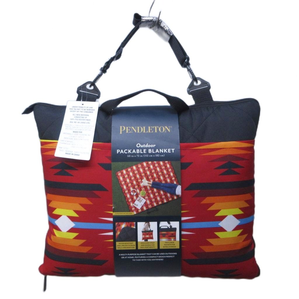 Bedding - 【中古】未使用品 ペンドルトン PENDLETON PACKABLE BLANKET パッカブルブランケット アウトドア ネイティブ柄 レッド系 メンズ レディース 【ベクトル 古着】 260402