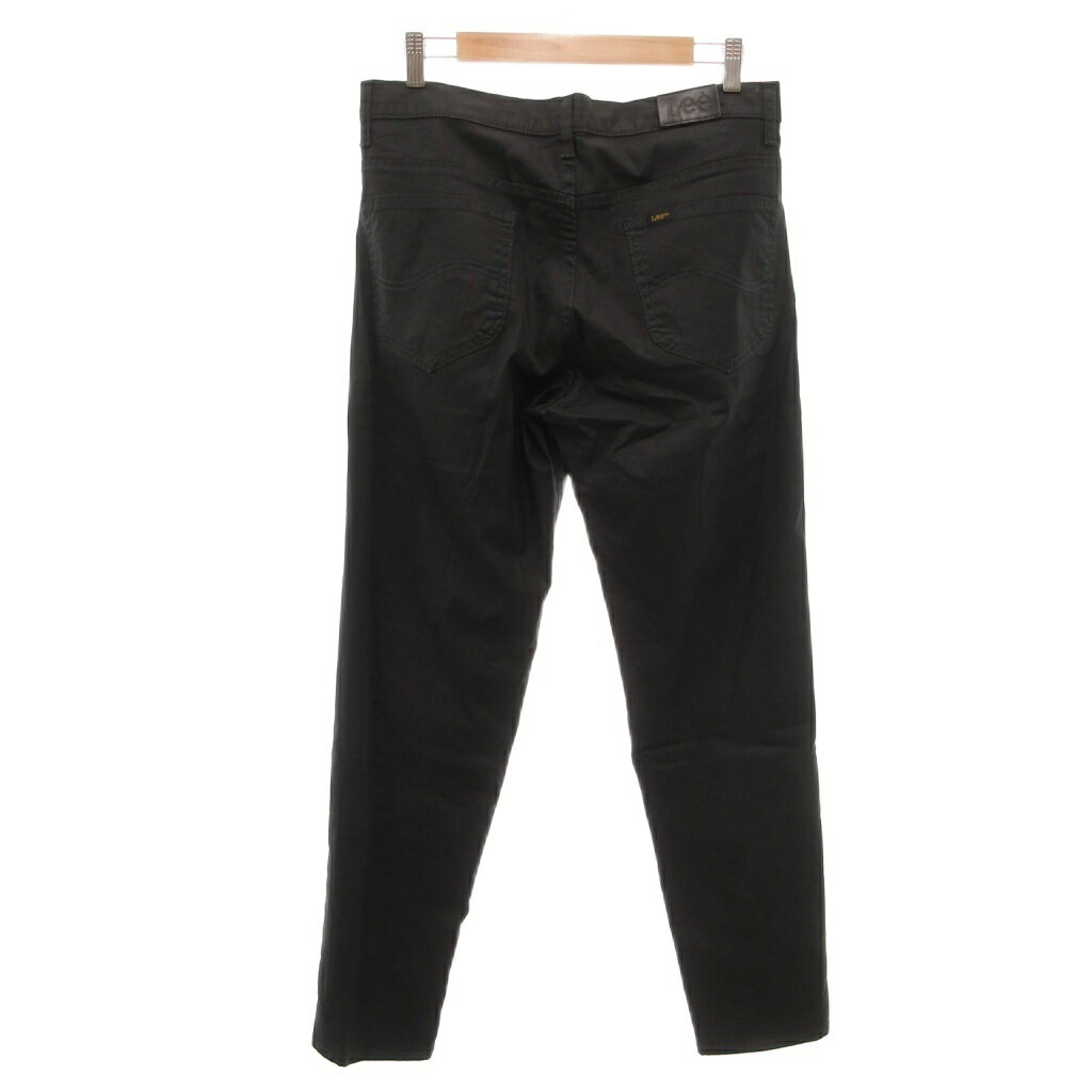 【中古】リー LEE パンツ M 黒 ブラック 無地 革パッチ /ML メンズ 【ベクトル 古着】 260416