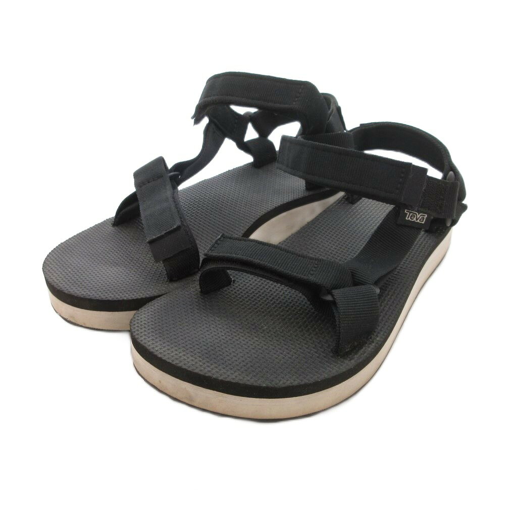 【中古】テバ Teva ミッドソールユニバーサル サンダル 24 黒 ブラック 面ファスナ...
