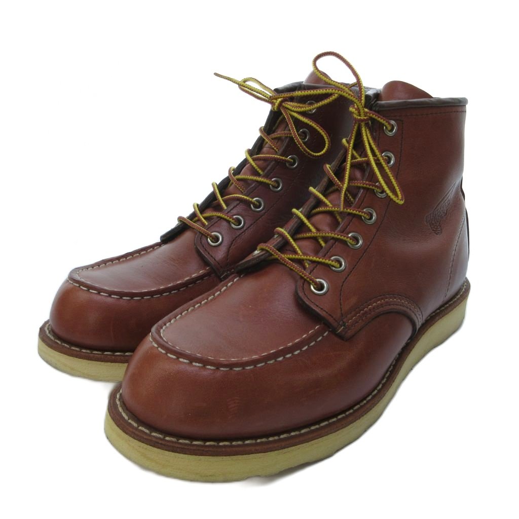 【中古】レッドウィング REDWING 90s アイリッシュセッター 6インチ クラシックモック 刺?羽タグ 米国製 9106 ブーツ レザー 茶 ブラウン 8 1/2 約 26.5cm メンズ 【ベクトル 古着】 260904
