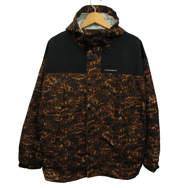 【中古】CHORD NUMBER EIGHT コードナンバーエイト マウンテンパーカー N8M1K1-JK06 LEOPARD BALLOON MOUNTAIN PARKA XS 黒 茶 メンズ 【ベクトル 古着】 240127