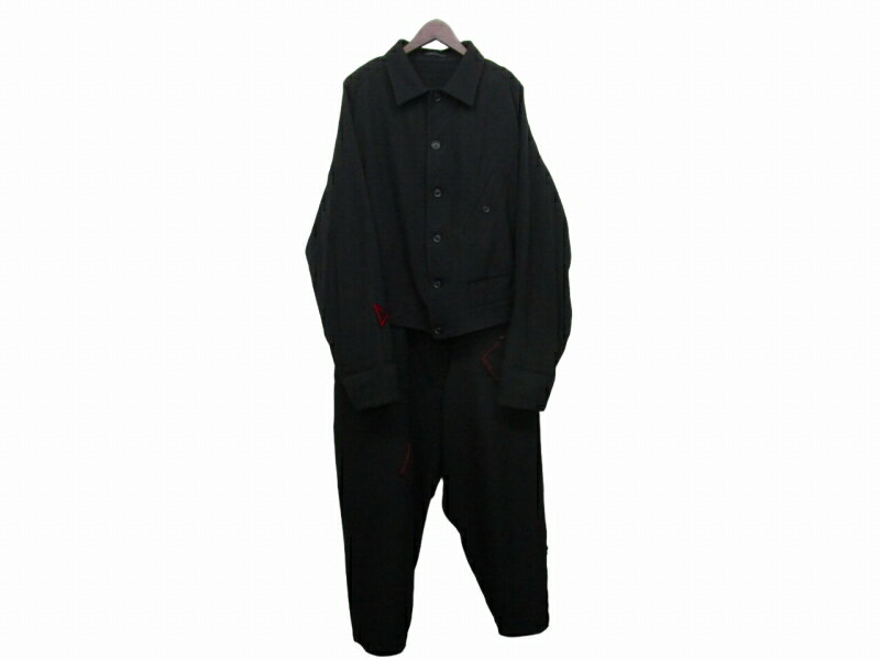 šۥ襦ޥȥס륪 YOHJI YAMAMOTO POUR HOMME 20AW SUSPENDER COVERALL С ڥå  HR-D03-118 ֥å 1 S  ڥ٥ȥ  240415