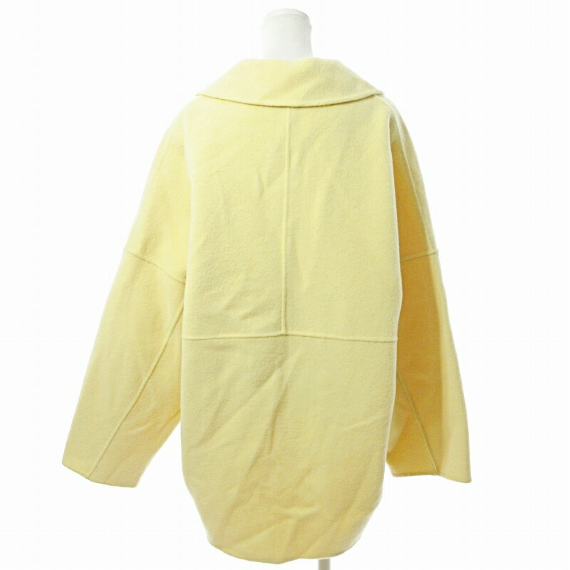 【中古】クロシェ CLOCHE PECOLAMB Premium ダブル チェスターコート ジャケット ウール 2 黄色 1010 レディース 【ベクトル 古着】 241010
