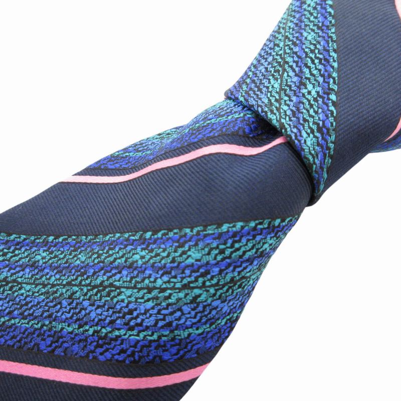 【中古】ミッソーニ MISSONI 美品 ネクタイ ビジネス レジメンタルストライプ 絹 シルク マルチカラー /SS 1025 ■GY09 メンズ 【ベクトル 古着】 241025