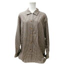 【中古】アクアスキュータム AQUASCUTUM ウール チェックシャツ 長袖 ベージュ 大きいサイズ XLサイズ相当 ■GY09 レディース 【ベクトル 古着...