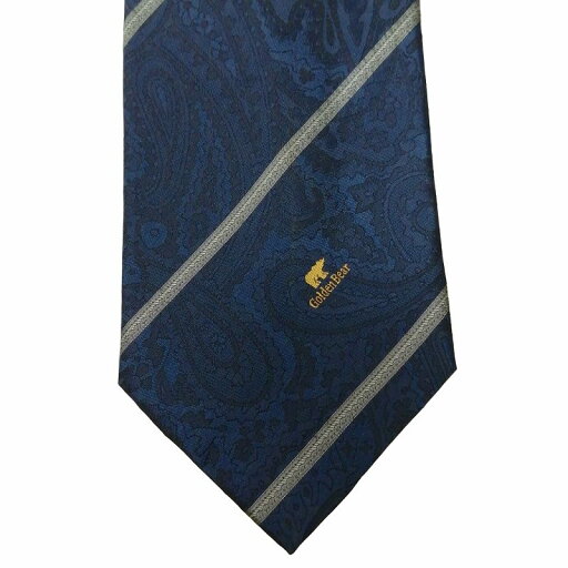 【中古】ゴールデンベア GOLDEN BEAR 美品 ペイズリー ネクタイ レギュラータイ ロゴ 紺 ネイビー ■GY09 メンズ 【ベクトル 古着】 241112 【中古】ゴールデンベア GOLDEN BEAR 美品 ペイズリー ネクタイ レギュラータイ ロゴ 紺 ネイビー ■GY09 メンズ 【ベクトル 古着】 241112