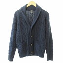【中古】エドウィン EDWIN カーディガン ニット 長袖 ウール混 ショールカラー M 紺 ネイビー 1204 ■GY09 メンズ 【ベクトル 古着】 241204