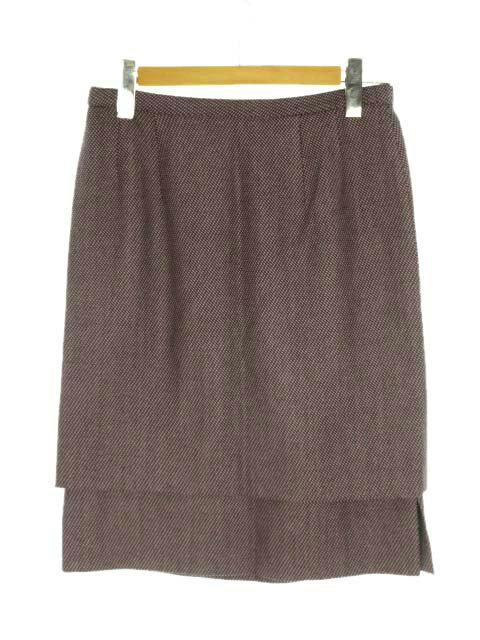 【中古】ジュンアシダ jun ashida タイト スカート ツイード ジップ パープル 紫 9 ボトムス レディース 【ベクトル 古着】 231227