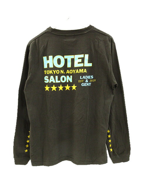 【中古】ホテルサロン HOTEL SALON ロングスリーブTシャツ バックプリント ブラック 黒 M メンズ 【ベクトル 古着】 240602