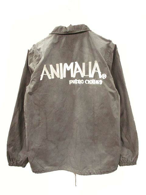 【中古】アニマリア ANIMALIA コーチジャケット ナイロンジャケット バックプリント グレーM メンズ 【ベクトル 古着】 240615