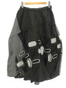 【中古】ジウ 慈雨 ジャガード 変形 スカート 40 ブラック 黒 グレー 2022年 ボトムス センソユニコ レディース 【ベクトル 古着】 240623