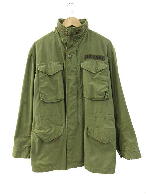 【中古】ヴィンテージ VINTAGE U.S.ARMY 80s M-65 フィールドジャケット 3rd ブラスジッパー オリーブ SMALL-LONG メンズ ...
