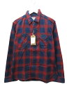 【中古】未使用品 ステュディオダルチザン STUDIO D'ARTISAN チェック ワーク シャツ 5546 長袖 L 赤系 紺 ネイビー トップス メンズ 【ベクトル 古着】 250121(4)