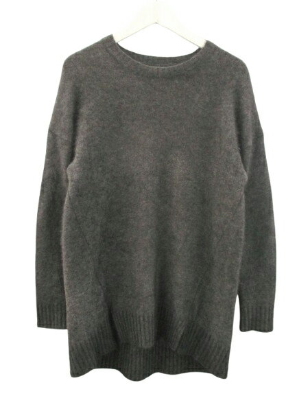 【中古】ビーティングハート BEATING HEART ニット 長袖 クルーネック フェレット エルボーパッチ グレー 灰色 1 S トップス レディース 【ベ...