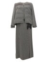 【中古】インゲボルグ INGEBORG ドット セットアップ ノーカラー ジャケット ワンピース リボン ピンタック 黒 ブラック 9号 3 レディース 【ベクトル 古着】 250215(4)