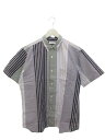 【中古】B&Y ユナイテッドアローズ BEAUTY&YOUTH ビューティー&ユース ランダム ストライプ リラックスレギュラー シャツ M ブルー系 半袖 トップス メンズ 【ベクトル 古着】 250403|詳細画像