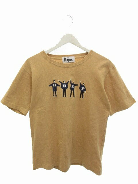 【中古】シップス SHIPS ザ ビートルズ THE BEATLES ヴィンテージライク エンブロイダリー Tシャツ S ..