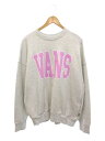 【中古】バンズ VANS W wrong Fisheye Logo C SWT スウェットクルー M グレー系 ピンク トレーナー 長袖 トップス レディース 【ベクトル 古着】 250415(4)