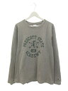 【中古】チャンピオン CHAMPION リバースウィーブ REVERSE WEAVE ロンT XL グレー カットソー 染みこみプリント 長袖 トップス メンズ 【ベクトル 古着】 250425