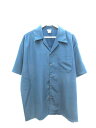 【中古】キャルトップ CalTop ソリッド オープンカラーシャツ SOLID S/S SHIRT 3003 L ブルー系 半袖 トップス USA製 メンズ 【...