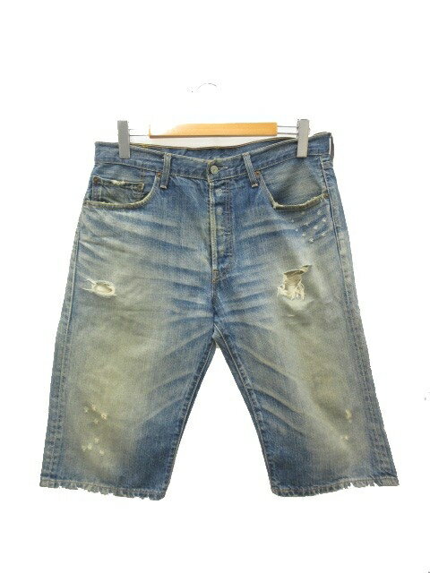 【中古】リーバイス Levi's 501 ショートパンツ ショーツ W34 ブルー系 ボタンフライ ハーフパンツ ボトムス メンズ 【ベクトル 古着】 250507