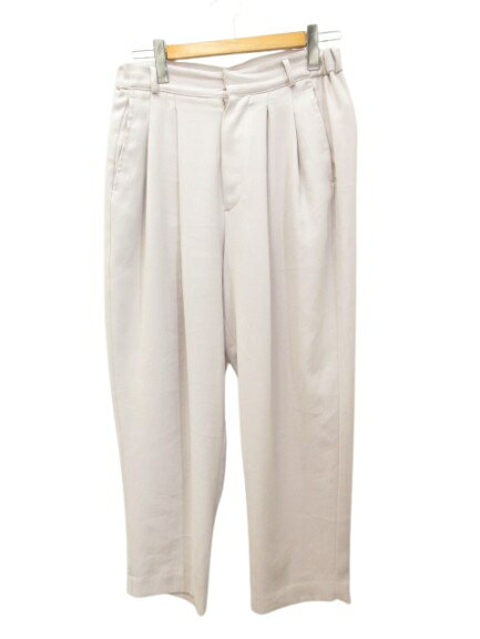 【中古】ルイス Lui's ダブルフェイス サテン ワイド テーパード パンツ S グレー系 ボトムス レディース 【ベクトル 古着】 250512