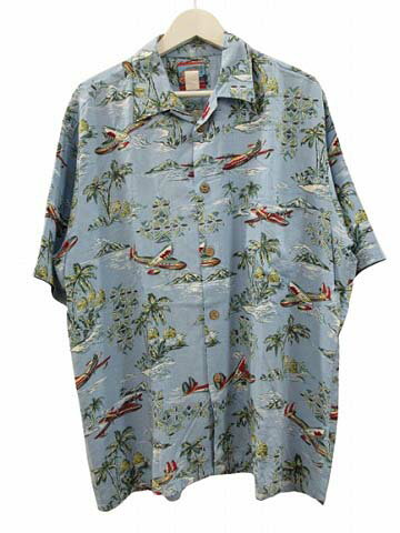【中古】レインスプーナー reyn spooner JOE KEALOHA'S アロハシャツ レーヨン100% 飛行機 ヤシの木 総柄 ブルー系 水色 L メンズ 【ベクトル 古着】 250602 【中古】レインスプーナー reyn spooner JOE KEALOHA'S アロハシャツ レーヨン100% 飛行機 ヤシの木 総柄 ブルー系 水色 L メンズ 【ベクトル 古着】 250602
