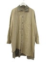 【中古】ワイズ Y's 変形 ロング シャツワンピース アシンメトリー 1 ベージュ系 長袖 コート トップス レディース 【ベクトル 古着】 250605