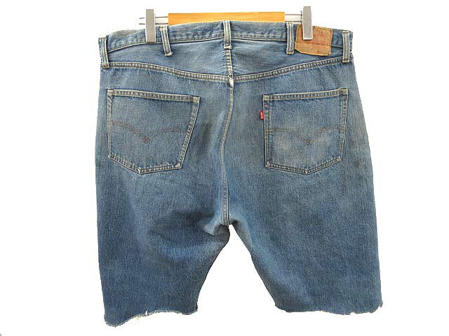 【中古】リーバイス Levi's 70s 501 66後期 カットオフ デニムパンツ ハーフパンツ 刻印6 赤耳 ヴィンテージ ジーンズ ビッグサイズ W46 メンズ 【ベクトル 古着】 250607