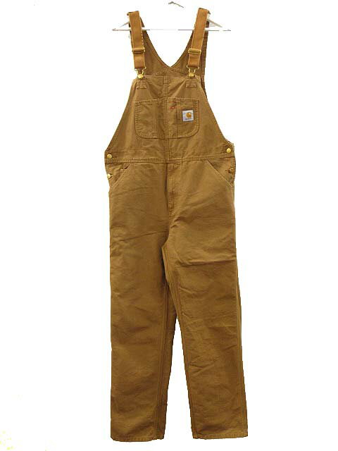 【中古】カーハート carhartt BIB OVERALL オーバーオール コットンダック ワークパンツ ブラウン 32 メンズ 【ベクトル 古着】 250608