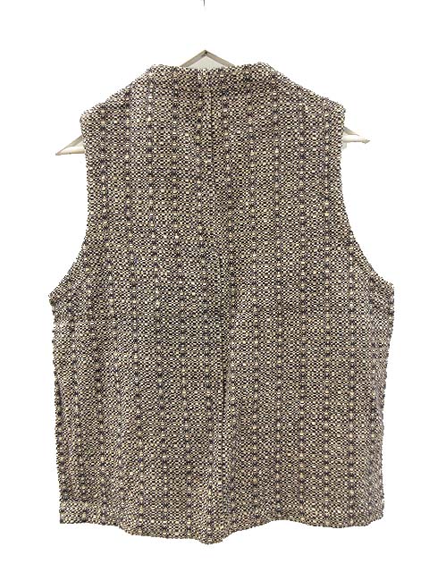 【中古】フランクリーダー FRANK LEDER リネン ウール ベスト プルオーバー ドイツ製 ネイビー オフホワイト メンズ 【ベクトル 古着】 250608