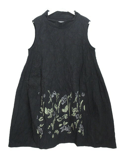 慈雨 ジウ センソユニコ ロングワンピース 変形 ノースリーブ カーキL Sensounico - 慈雨 センソユニコ 変形 アシンメトリー