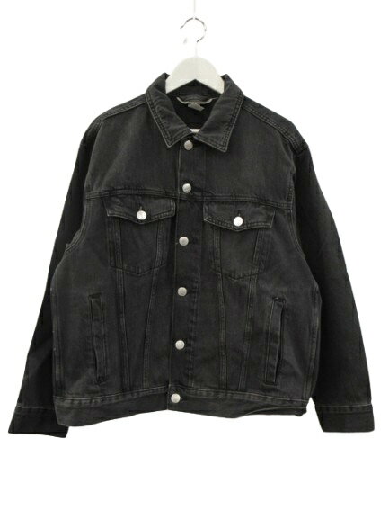【中古】エイチ&エム H&M デニムジャケット Gジャン 長袖 ブラック 黒 Relaxed fit M 羽織 上着 アウター メンズ 【ベクトル 古着】 250703