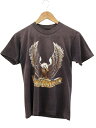 【中古】ハーレーダビッドソン HARLEY DAVIDSON 80s 3Dエンブレム Tシャツ イーグル 両面プリント ヴィンテージ USA製 S メンズ レデ...