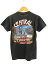 【中古】ハーレーダビッドソン HARLEY DAVIDSON 80s 両面プリント Tシャツ イーグル CENTRAL 半袖 ヴィンテージ ブラック S メンズ...
