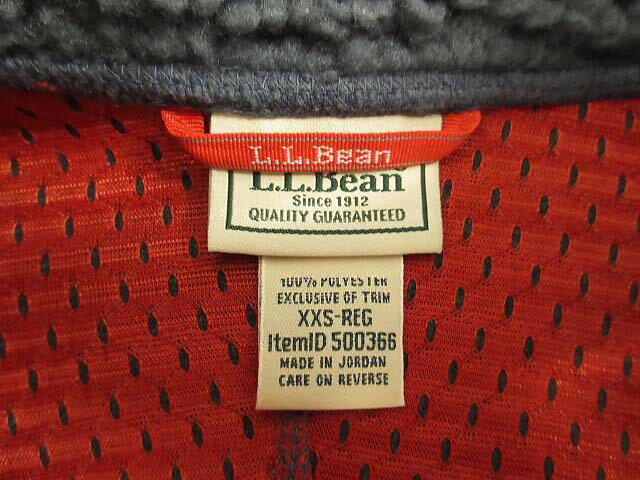 【中古】エルエルビーン L.L.BEAN マウンテンパイル フリースジャケット ボアフリース 500366 グレー XXS メンズ レディース 【ベクトル 古着】 250814