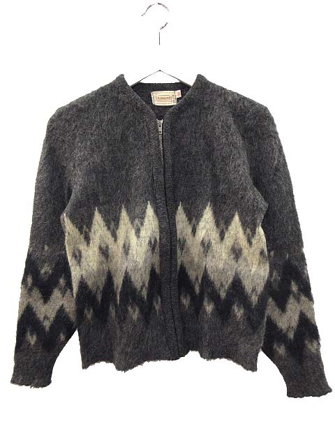 【中古】ヴィンテージ VINTAGE 60s ブレント BRENT ウール モヘア ジップカーディガン M 36 ニット セーター グレー メンズ レディース ...
